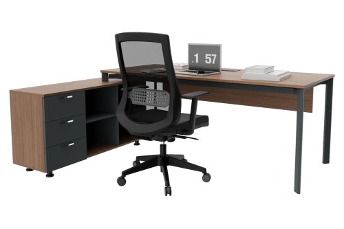 Corner 120cm Etajerli Çalışma Masası | Masko Mobilya Kenti