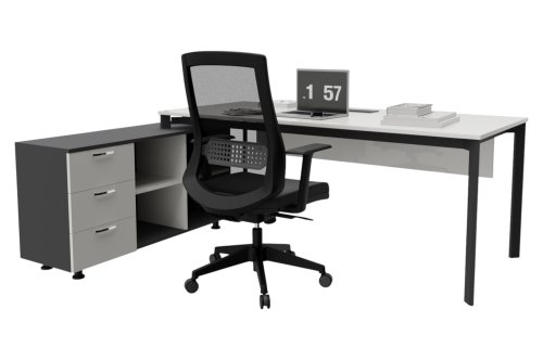 Corner 120cm Etajerli Çalışma Masası | Masko Mobilya Kenti