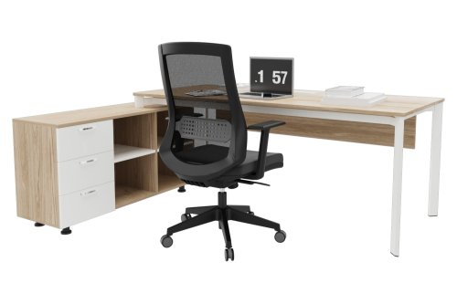 Corner 120cm Etajerli Çalışma Masası | Masko Mobilya Kenti