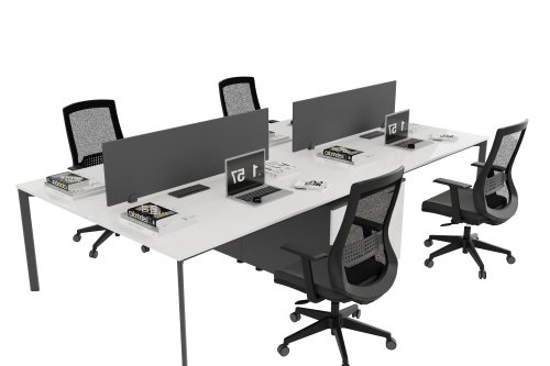 Corner Etajerli Dörtlü Workstation 