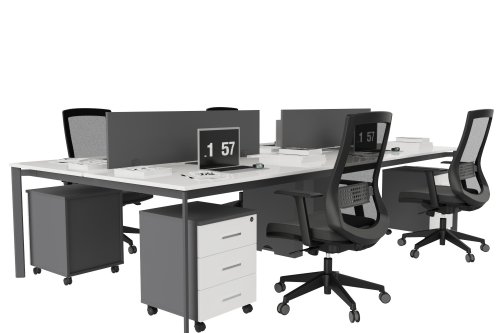 Corner Dörtlü Workstation 