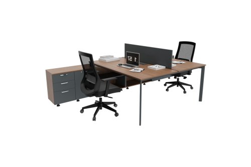 Corner 160cm Etajerli İkili Workstation | Masko Mobilya Kenti
