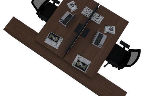 Corner 160cm Etajerli İkili Workstation 