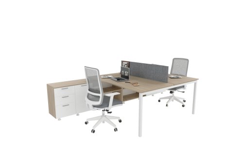 Ear İkli Workstation 320cm Alt Etajerli | Masko Mobilya Kenti