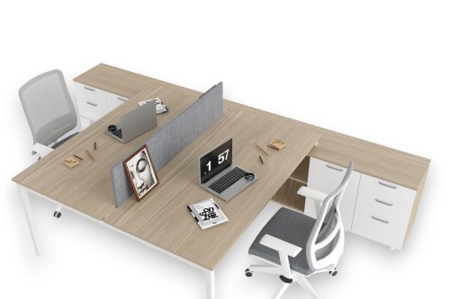Ear İkli Workstation 320cm Alt Etajerli 