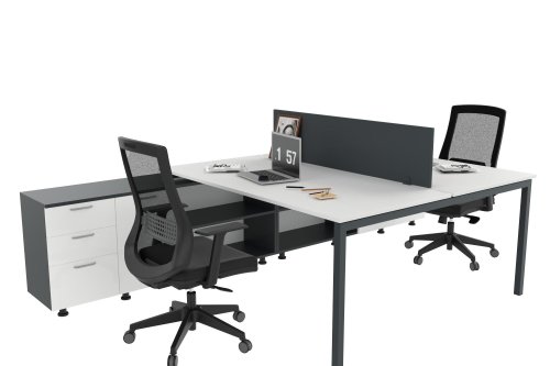 Ear İkli Workstation 320cm Alt Etajerli 