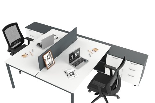 Ear İkli Workstation 320cm Alt Etajerli 