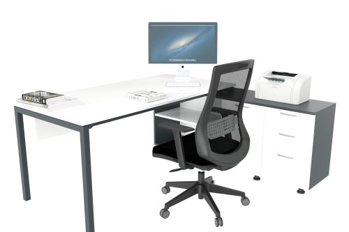 Ear Çalışma Masası 160cm Alt Etajerli 