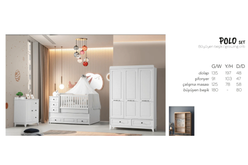 Aymini Polo Büyüyen Beşikli Set