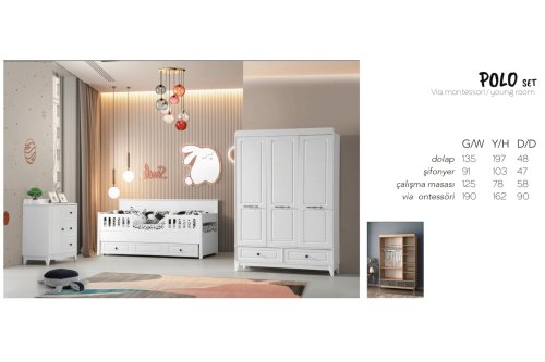 Aymini Polo Via Sim Karyola Set  | Masko Mobilya Kenti