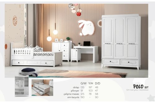 Aymini Polo Sim Karyola Set | Masko Mobilya Kenti