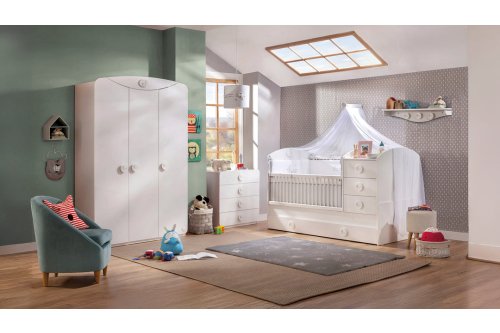 Baby Cotton Büyüyen Karyolalı Bebek Odası | Masko Mobilya Kenti