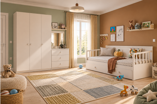 VARİA KREM MONTESSORİ BEBEK ODASI TAKIMI