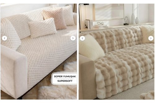 Evien Home Soft Peluş Koltuk Örtüsü