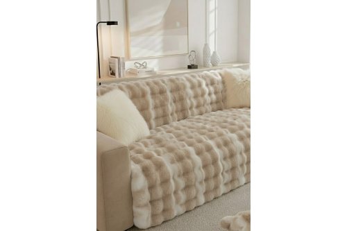 Lüks Kürklü Peluş Koltuk Örtüsü