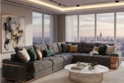 Luna Gri Köşe Koltuk  | Masko Mobilya Kenti