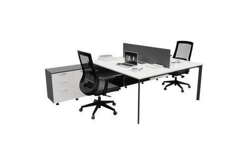 Coman İkili Workstation 320cm Etajerli
