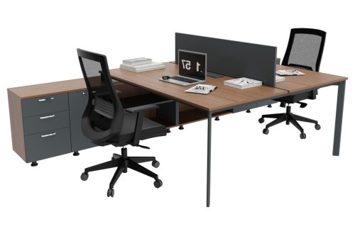 Coman İkili Workstation 320cm Etajerli 
