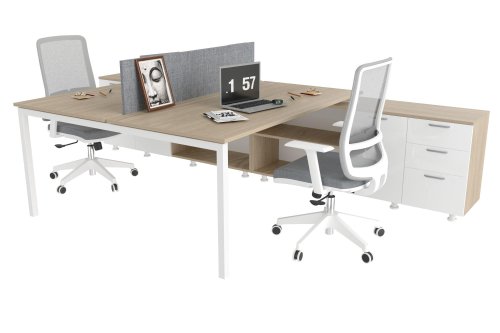 Terra İkili Workstation 320cm Alt Etajerli 