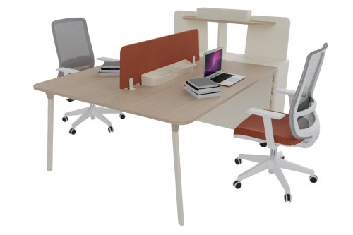 Troy Etajerli İkili Workstation