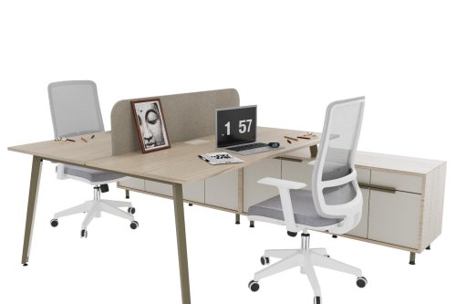West Etajerli İkili Workstation 