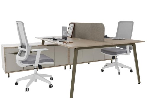 West Etajerli İkili Workstation 