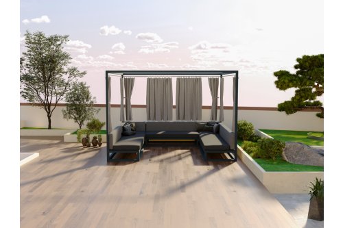 Gazebo Perdeli Köşe Koltuk Takımı