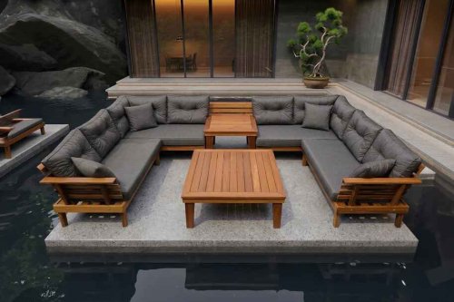 Saray Teak Bahçe Köşe Koltuk Takımı 