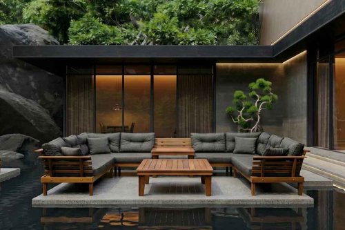 Saray Teak Bahçe Köşe Koltuk Takımı 