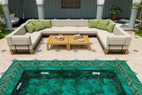 Langkawi Teak Bahçe Köşe Koltuk Takımı 
