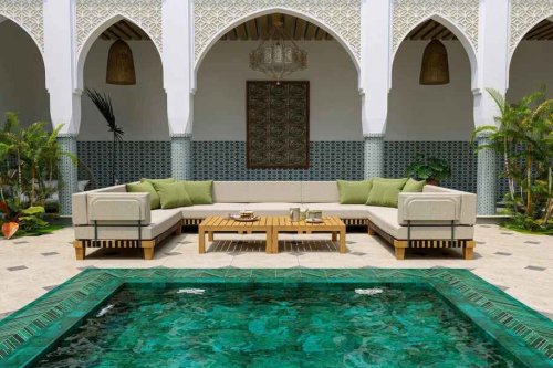 Langkawi Teak Bahçe Köşe Koltuk Takımı 