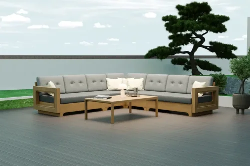 Milano Teak Bahçe Köşe Koltuk Takımı | Masko Mobilya Kenti