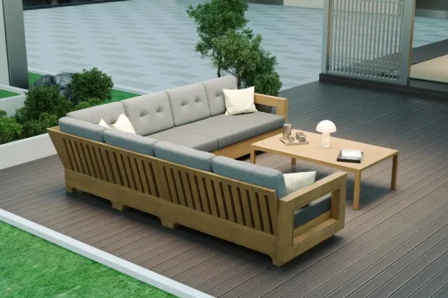 Milano Teak Bahçe Köşe Koltuk Takımı | Masko Mobilya Kenti