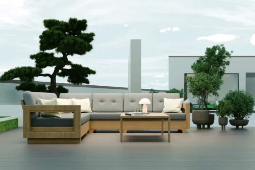 Milano Teak Bahçe Köşe Koltuk Takımı | Masko Mobilya Kenti