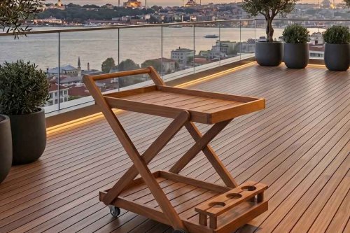 Teak Servis Arabası 