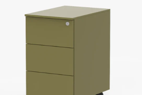 Cube Üç Çekmeceli Metal Komodin 