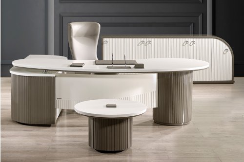 Argent Beyaz Etajerli Makam Takımı | Masko Mobilya Kenti